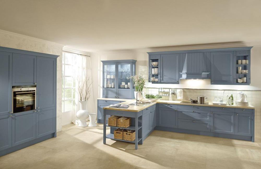 Элитная кухня Haecker Bristol - Ясень агатово-синий, - фото